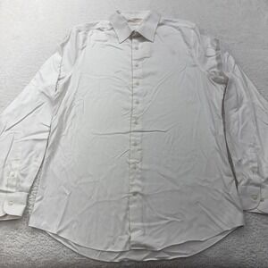 SuitSupply‎ Traveller Slim Fit White Dress Shirt Mens 17 1/2 Long Sleeve